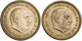 1953*1954 y 1956. Franco. 2,50 pesetas. Lote de 2 monedas. EBC-.