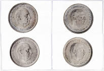 1957*58 a 60 y 67. 50 pesetas. Lote de 4 monedas distintas. Imprescindible examinar. EBC-/EBC+.