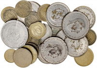 Lote de 30 monedas de Franco y Juan Carlos con diversos errores o falsas de época. A examinar. BC-/MBC.