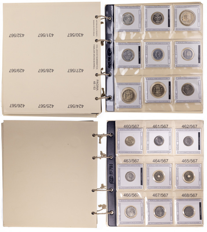 1975 a 2001. Juan Carlos I. Lote de 204 monedas en diferentes valores y metales....