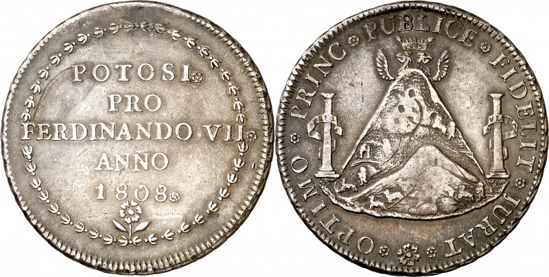 1808. Fernando VII. Potosí. Proclamación. Módulo 8 reales. (Ha. 50) (Medina 346)...