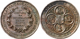 1874. Alfonso XII. Cádiz. Inauguración de la traída de aguas a Cádiz. (V. 843). Grabador: Wyon. Golpecitos. Bronce. 50,07 g. Ø45 mm. MBC+.