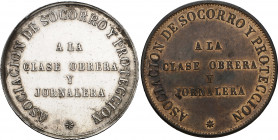 (1850-1880). Barcelona. Asociación de Socorro y Protección a la clase obrera y jornalera. Premio a la aplicación. (Cru.Medalles 805 sim). Lote de 2 me...
