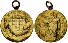 1906. Barcelona. Homenatge de la Solidaritat Catalana. (Cru.Medalles 1011a). Con anilla. Grabador: Arnau Rodríguez. Bronce dorado. 13,17 g. Ø31 mm. MB...