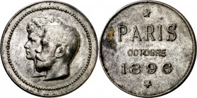 Francia. 1896. Visita del Zar Nicolás II a París. Metal blanco. 16,76 g. Ø35 mm. MBC.