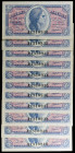 1937. 50 céntimos. (Ed. C42) (Ed. 391). 11 billetes correlativos, serie A. S/C.