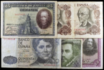 Lote de 6 billetes españoles. A examinar. BC/BC+.