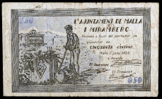Malla i Miramberc. 50 céntimos. (T. 1616a). Nº 0242. Escaso. BC+.