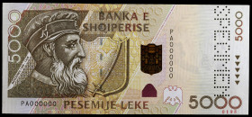 Albania. 2001. Banka e Shqiperise. 5000 leke. (Pick 70). Skanderberg. S/C-.