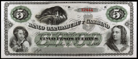 Argentina. 1869. Banco Exandaburu y Garbino. 5 pesos fuertes. (Pick 51792). 2 de enero. EBC+.