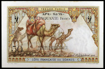Djibouti. s/d (1952). Tesoro Público. 50 francos. (Pick 25). Manchita. EBC+.