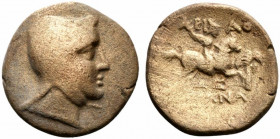 Kings of Cappadocia, Ariarathes III (c. 230-220 BC). Æ (18.5mm, 5.62g, 6h). Tyana. Head r., wearing bashlyk. R/ Horseman riding r.; palm tree to r., Δ...