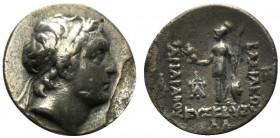 Kings of Cappadocia, Ariarathes V Eusebes Philopator (c. 163-130 BC). AR Drachm (19mm, 3.96g, 11h). Mint A (Eusebeia-Mazaka), year 31 (132/1 BC). Diad...