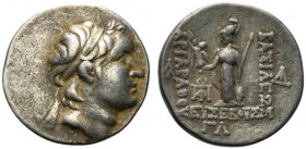 Kings of Cappadocia, Ariarathes V Eusebes Philopator (c. 163-130 BC). AR Drachm (18mm, 4.19g, 12h). Mint A (Eusebeia-Mazaka), year 33 (130/29 BC). Dia...