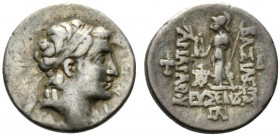 Kings of Cappadocia, Ariarathes V Eusebes Philopator (c. 163-130 BC). AR Drachm (17mm, 4.05g, 12h). Mint A (Eusebeia-Mazaka), year 33 (130/29 BC). Dia...