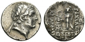 Kings of Cappadocia, Ariarathes V Eusebes Philopator (c. 163-130 BC). AR Drachm (17mm, 4.08g, 12h). Mint A (Eusebeia-Mazaka), year 33 (130/29 BC). Dia...