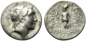 Kings of Cappadocia, Ariarathes V Eusebes Philopator (c. 163-130 BC). AR Drachm (19mm, 4.20g, 1h). Mint A (Eusebeia-Mazaka), year 33 (130/29 BC). Diad...