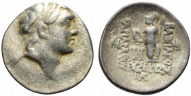 Kings of Cappadocia, Ariarathes V Eusebes Philopator (c. 163-130 BC). AR Drachm (18.5mm, 4.20g, 12h). Mint A (Eusebeia-Mazaka), year 33 (130/29 BC). D...