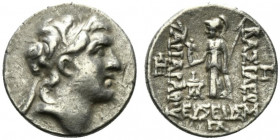 Kings of Cappadocia, Ariarathes V Eusebes Philopator (c. 163-130 BC). AR Drachm (17.5mm, 4.32g, 12h). Mint A (Eusebeia-Mazaka), year 33 (130/29 BC). D...