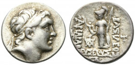 Kings of Cappadocia, Ariarathes V Eusebes Philopator (c. 163-130 BC). AR Drachm (17.5mm, 4.21g, 11h). Mint A (Eusebeia-Mazaka), year 33 (130/29 BC). D...