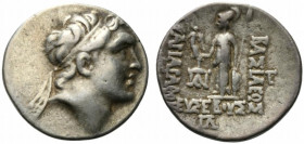 Kings of Cappadocia, Ariarathes V Eusebes Philopator (c. 163-130 BC). AR Drachm (19mm, 4.14g, 12h). Mint A (Eusebeia-Mazaka), year 33 (130/29 BC). Dia...