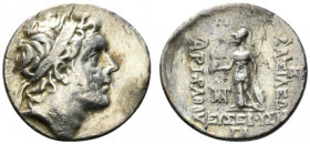 Kings of Cappadocia, Ariarathes V Eusebes Philopator (c. 163-130 BC). AR Drachm (19mm, 3.92g, 12h). Mint A (Eusebeia-Mazaka), year 33 (130/29 BC). Dia...