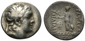 Kings of Cappadocia, Ariarathes V Eusebes Philopator (c. 163-130 BC). AR Drachm (16.5mm, 4.01g, 12h). Mint A (Eusebeia-Mazaka), year 33 (130/29 BC). D...