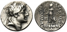 Kings of Cappadocia, Ariarathes VI Epiphanes Philopator (c. 130-116 BC). AR Drachm (19mm, 4.09g, 12h). Mint A (Eusebeia-Mazaka), year 1 ? (130/29 BC)....