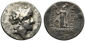 Kings of Cappadocia, Ariarathes VI Epiphanes Philopator (c. 130-116 BC). AR Drachm (16mm, 4.07g, 12h). Mint C (Komana), year 10 (121/0 BC). Diademed h...