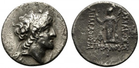 Kings of Cappadocia, Ariarathes VI Epiphanes Philopator (c. 130-116 BC). AR Drachm (17mm, 3.98g, 12h). Mint C (Komana), year 10 (121/0 BC). Diademed h...