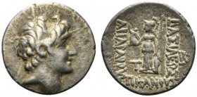 Kings of Cappadocia, Ariarathes VI Epiphanes Philopator (c. 130-116 BC). AR Drachm (16.5mm, 3.33g, 12h). Mint A (Eusebeia-Mazaka). Diademed head r. R/...