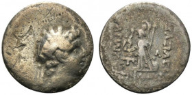 Kings of Cappadocia, Ariarathes VI Epiphanes Philopator (c. 130-116 BC). AR Drachm (17mm, 3.48g, 12h). Mint A (Eusebeia-Mazaka), uncertain year. Diade...