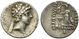 Kings of Cappadocia, Ariarathes VIII Eusebes Epiphanes (c. 100-95 BC). AR Drachm (17.5mm, 4.03g, 12h). Mint B (Eusebeia under Mt. Tauros), year 2 (99/...