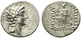 Kings of Cappadocia, Ariarathes VIII Eusebes Epiphanes (c. 100-95 BC). AR Drachm (17.5mm, 2.64g, 11h). Mint B (Eusebeia under Mt. Tauros), year 1 ? (1...