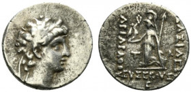 Kings of Cappadocia, Ariarathes VIII Eusebes Epiphanes (c. 100-95 BC). AR Drachm (18mm, 4.19g, 12h). Mint B (Eusebeia under Mt. Tauros), year 2 (99/8 ...