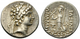 Kings of Cappadocia, Ariarathes VIII Eusebes Epiphanes (c. 100-95 BC). AR Drachm (18mm, 4.09g, 12h). Mint B (Eusebeia under Mt. Tauros), year 2 ? (99/...