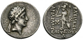 Kings of Cappadocia, Ariarathes VIII Eusebes Epiphanes (c. 100-95 BC). AR Drachm (17.5mm, 4.18g, 12h). Mint C (Komana), year 1 (100/99 BC). Diademed h...