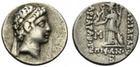 Kings of Cappadocia, Ariarathes VIII Eusebes Epiphanes (c. 100-95 BC). AR Drachm (17mm, 4.18g, 12h). Mint C (Komana), year 2 (99/8 BC). Diademed head ...
