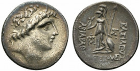 Kings of Cappadocia, Ariarathes IX (c. 100-85 BC). AR Drachm (18mm, 3.89g, 12h). Mint A (Eusebeia-Mazaka), uncertain year (98/7 BC). Diademed head r. ...
