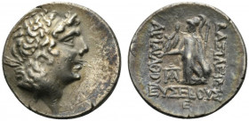 Kings of Cappadocia, Ariarathes IX (c. 100-85 BC). AR Drachm (17.5mm, 4.13g, 12h). Mint A (Eusebeia-Mazaka), year 5 (96/5 BC). Diademed head r., with ...