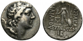 Kings of Cappadocia, Ariarathes IX (c. 100-85 BC). AR Drachm (16mm, 3.75g, 12h). Mint A (Eusebeia-Mazaka), year 12 (88/7 BC). Diademed head r., with t...