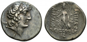 Kings of Cappadocia, Ariarathes IX (c. 100-85 BC). AR Drachm (17.5mm, 4.13g, 11h). Mint A (Eusebeia-Mazaka), year 12 (88/7 BC). Diademed head r., with...