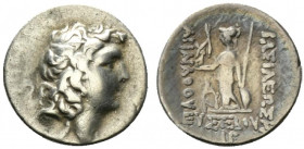 Kings of Cappadocia, Ariarathes IX (c. 100-85 BC). AR Drachm (17.5mm, 3.96g, 12h). Mint A (Eusebeia-Mazaka), year 13 (88/7 BC). Diademed head r., with...