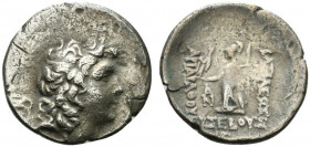 Kings of Cappadocia, Ariarathes IX (c. 100-85 BC). AR Drachm (18.5mm, 4.08g, 11h). Mint A (Eusebeia-Mazaka), year 13 (88/7 BC). Diademed head r., with...
