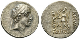 Kings of Cappadocia, Ariobarzanes I Philoromaios (95-63 BC). AR Drachm (18.5mm, 4.21g, 12h). Mint B (Eusebeia under Mt. Tauros), year 2 (94/3 BC). Dia...