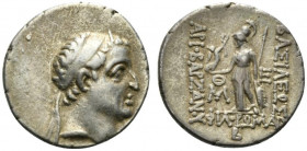 Kings of Cappadocia, Ariobarzanes I Philoromaios (95-63 BC). AR Drachm (17mm, 4.04g, 1h). Mint B (Eusebeia under Mt. Tauros), year 2 (94/3 BC). Diadem...
