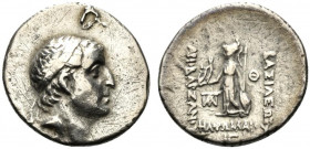 Kings of Cappadocia, Ariobarzanes I Philoromaios (95-63 BC). AR Drachm (18mm, 3.89g, 11h). Mint A (Eusebeia-Mazaka), year 13 (83/2 BC). Diademed head ...