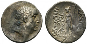 Kings of Cappadocia, Ariobarzanes I Philoromaios (95-63 BC). AR Drachm (17mm, 3.91g, 12h). Mint A (Eusebeia-Mazaka), uncertain year. Diademed head r. ...