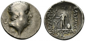 Kings of Cappadocia, Ariobarzanes I Philoromaios (95-63 BC). AR Drachm (16.5mm, 3.64g, 12h). Mint A (Eusebeia-Mazaka), year 27 (69/8 BC). Diademed hea...