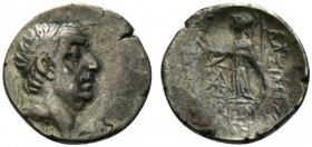 Kings of Cappadocia, Ariobarzanes I Philoromaios (95-63 BC). AR Drachm (16.5mm, 4.03g, 12h). Mint A (Eusebeia-Mazaka), year 28 (68/7 BC). Diademed hea...